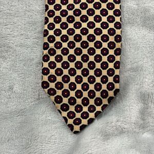 Christian Dior Cravates Tie Yellow Geometric‎ Floral Silk 3.25"x57" Wedding